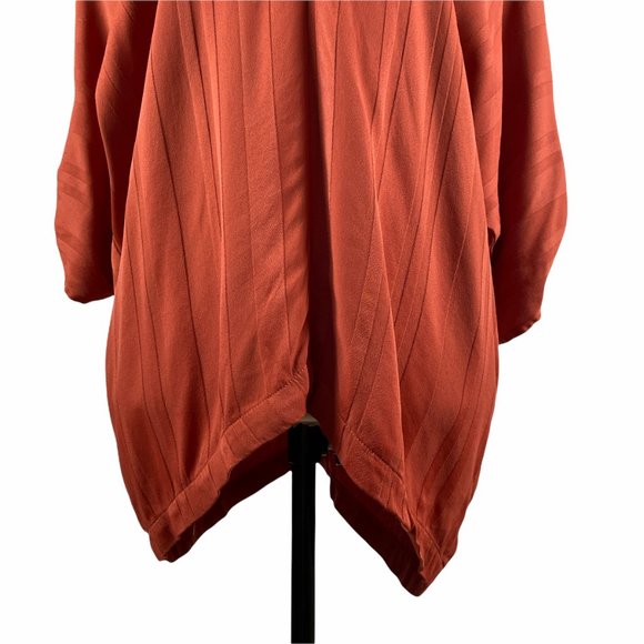 ANTHROPOLOGIE TINA + JO STRIPE SATIN TAB SLEEVE KIMONO TOP SMALL - Picture 6 of 13